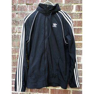 Adidas Men's Sz S Full Zip Track Jacket with Hood Black RN88387 CA40312 Trefoil